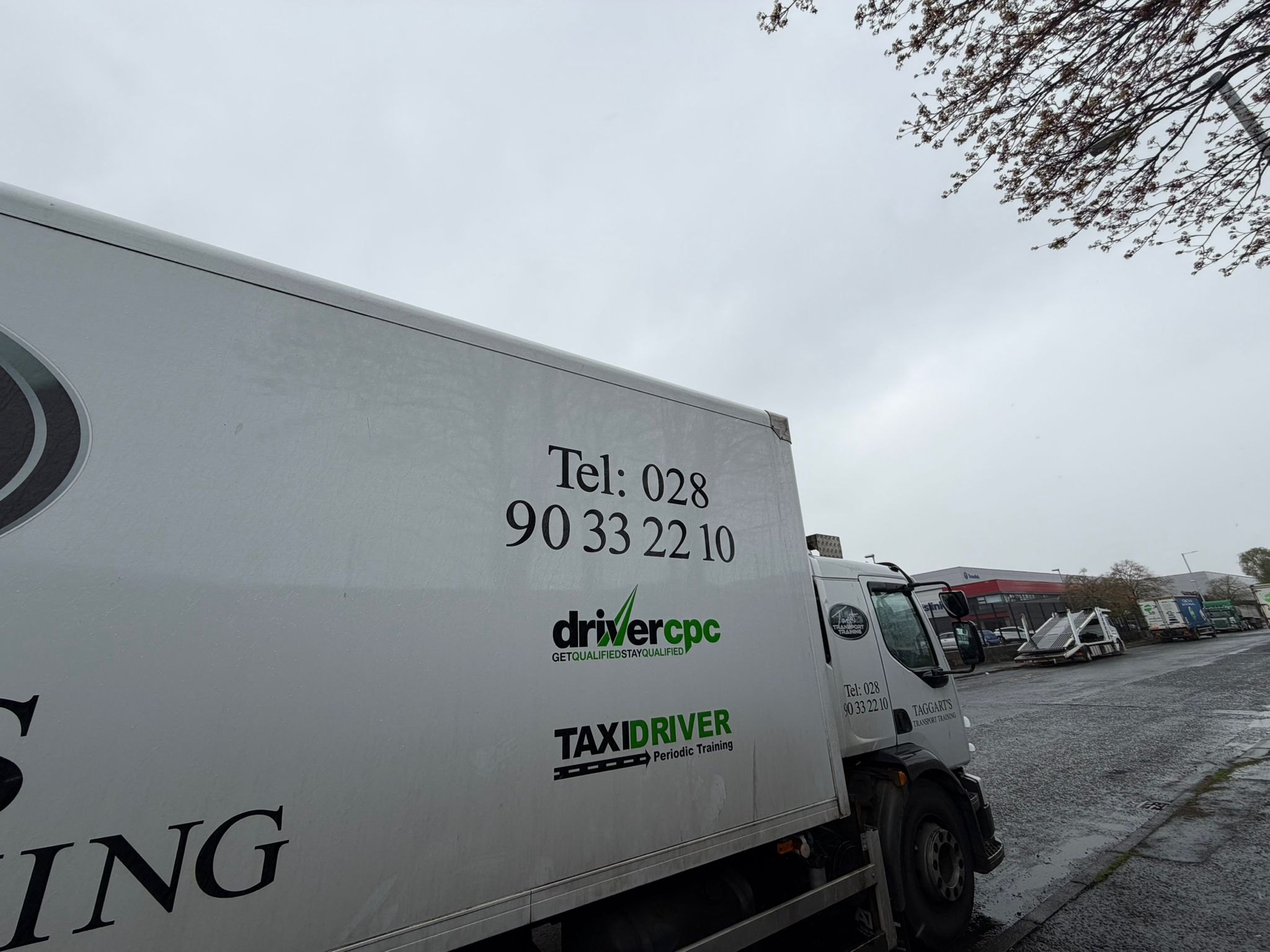 Driver CPC and taxi training branding on a Taggart vehicle