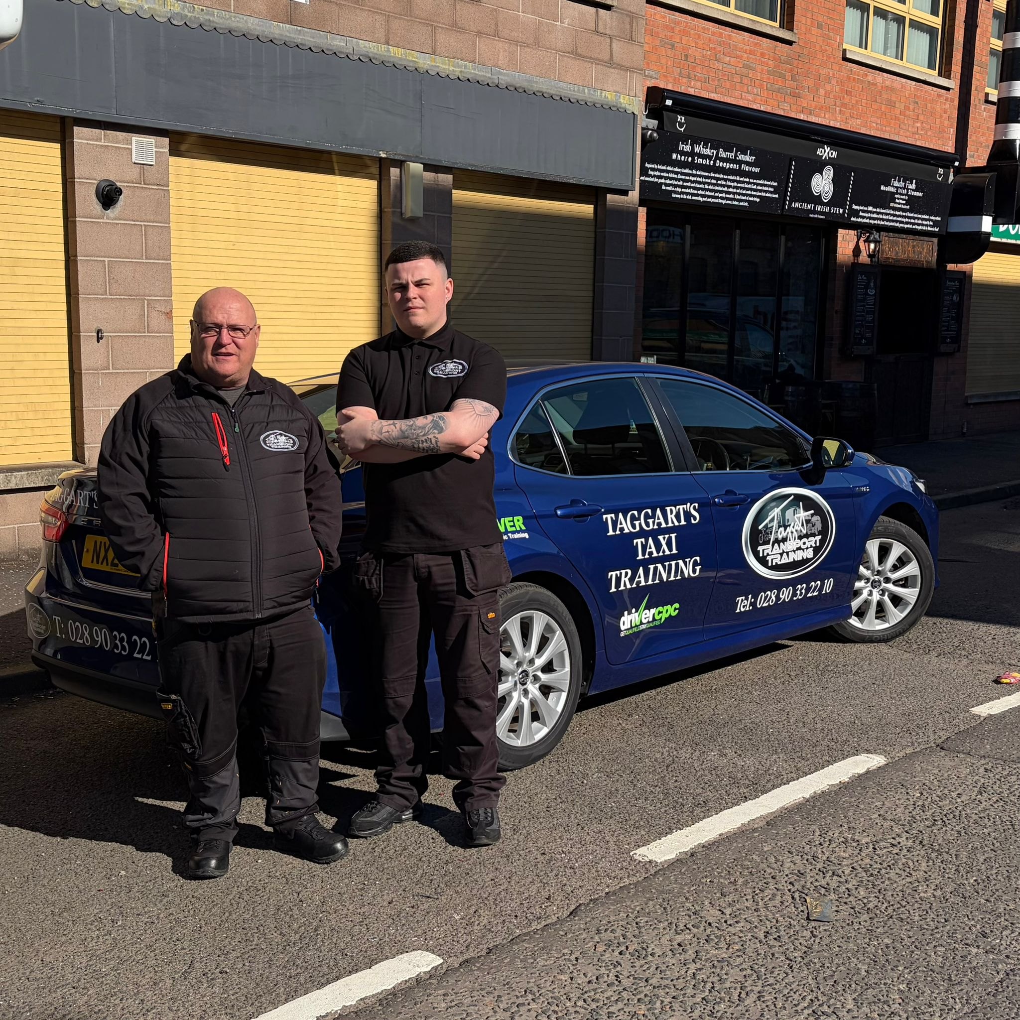 Taggart taxi training car with instructors